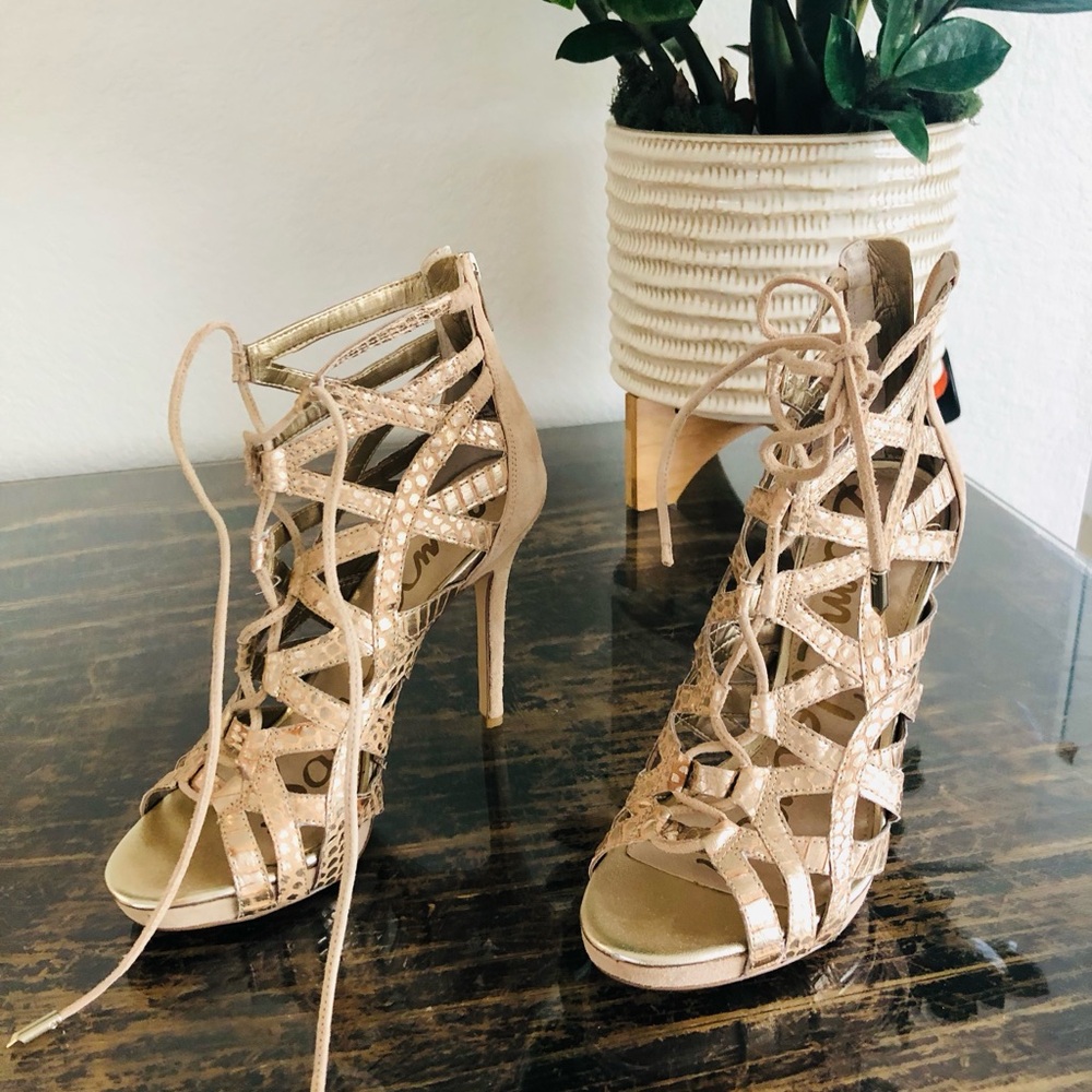 Sam Edelman Strappy Beige Heels